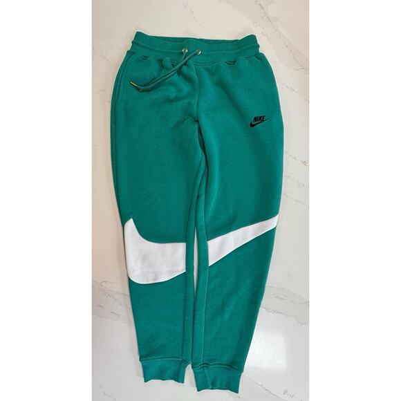 Nike Club Fleece Sweatpants Green White Big Swoosh Men's Size Small - Picture 1 of 12